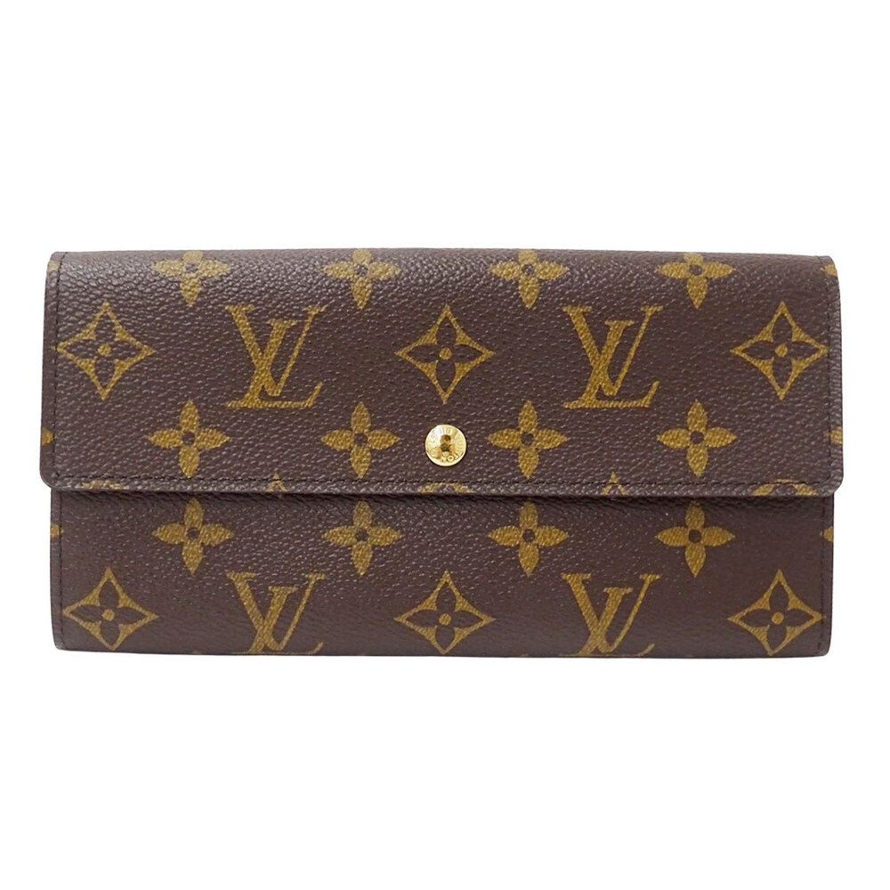 Louis Vuitton LOUIS VUITTON Women's Wallet, Brand Name Long Monogram Canvas, ...